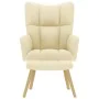 Sillón de relax con taburete tela color crema de , Sillones - Ref: Foro24-4016785, Precio: 159,09 €, Descuento: %