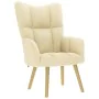 Sillón de relax con taburete tela color crema de , Sillones - Ref: Foro24-4016785, Precio: 159,09 €, Descuento: %