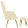 Sillón de relax con taburete tela color crema de , Sillones - Ref: Foro24-4016785, Precio: 159,09 €, Descuento: %