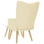 Sillón de relax con taburete tela color crema de , Sillones - Ref: Foro24-4016785, Precio: 159,09 €, Descuento: %