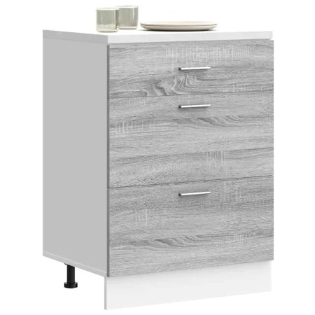 Armario bajo de cocina de madera de ingeniería sonoma gris by , Kitchen cabinets - Ref: Foro24-854255, Price: 101,89 €, Disco...
