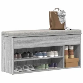 Banco zapatero madera de ingeniería gris sonoma 102x30,5x45 cm by , Shoe racks and shoe organizers - Ref: Foro24-859141, Pric...