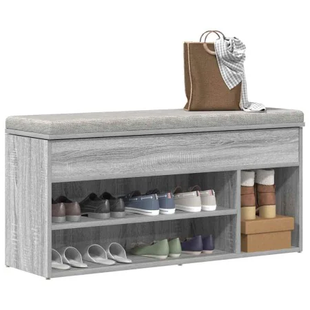 Banco zapatero madera de ingeniería gris sonoma 102x30,5x45 cm von , Schuhregale und Schuhorganisatoren - Ref: Foro24-859141,...