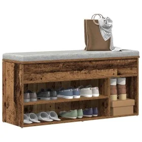 Banco zapatero madera ingeniería madera vieja 102x30,5x45 cm by , Shoe racks and shoe organizers - Ref: Foro24-859143, Price:...