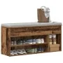Banco zapatero madera ingeniería madera vieja 102x30,5x45 cm de , Zapateros y organizadores de calzado - Ref: Foro24-859143, ...