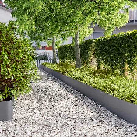 Bordes césped 10 uds antracita 25x103 cm acero laminado frío von , Garteneinfassung und Einfassung - Ref: Foro24-860168, Prei...