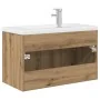 Mueble para lavabo con lavabo integrado y grifo roble artesanal von , Badezimmermöbel - Ref: Foro24-3328908, Preis: 220,76 €,...