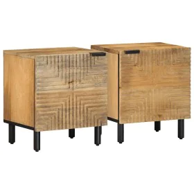 Mesitas de noche 2 uds madera maciza de mango marrón 40x33x46cm by , Nightstands - Ref: Foro24-4017717, Price: 109,47 €, Disc...