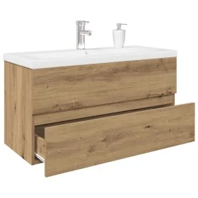 Mueble para lavabo con lavabo integrado y grifo roble artesanal von , Badezimmerwaschtische - Ref: Foro24-3328936, Preis: 326...