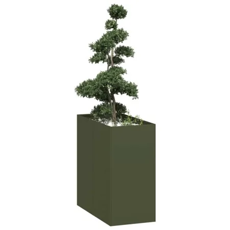 Jardinera acero verde oliva 40x80x80 cm von , Töpfe und Pflanzgefäße - Ref: Foro24-860776, Preis: 99,83 €, Rabatt: %
