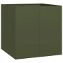 Jardinera acero verde oliva 80x80x80 cm by , Pots and planters - Ref: Foro24-860783, Price: 125,80 €, Discount: %