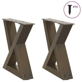 Patas para mesa centro 2 uds acero natural 30x(30-31,3)cm acero by , Table legs - Ref: Foro24-4012679, Price: 59,35 €, Discou...