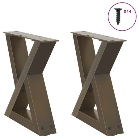 Patas para mesa centro 2 uds acero natural 30x(30-31,3)cm acero de , Patas para mesas - Ref: Foro24-4012679, Precio: 59,35 €,...