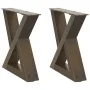 Patas para mesa centro 2 uds acero natural 30x(30-31,3)cm acero de , Patas para mesas - Ref: Foro24-4012679, Precio: 59,35 €,...