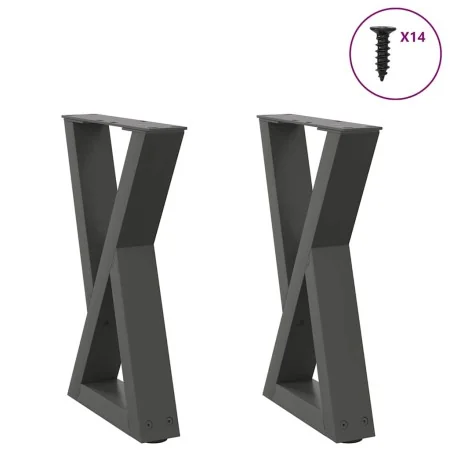 Patas para mesa de centro 2 uds antracita acero 28x(42-43,3) cm by , Table legs - Ref: Foro24-4012698, Price: 65,76 €, Discou...