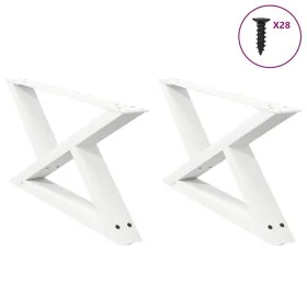 Patas para mesa de centro 2unidades acero blanco 70x(30-31,3)cm by , Table legs - Ref: Foro24-4012693, Price: 78,66 €, Discou...