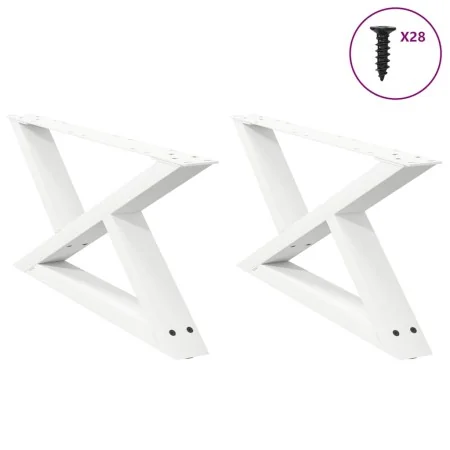 Patas para mesa de centro 2unidades acero blanco 70x(30-31,3)cm de , Patas para mesas - Ref: Foro24-4012693, Precio: 78,64 €,...