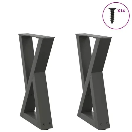 Patas de mesa centro 2uds acero antracita 38x(42-43,3) cm by , Table legs - Ref: Foro24-4012702, Price: 70,01 €, Discount: %