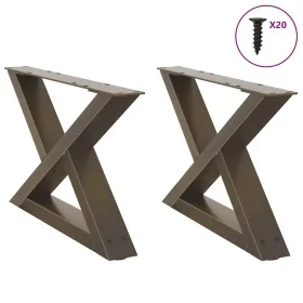 Patas para mesa centro 2 uds acero natural 50x(30-31,3)cm acero by , Table legs - Ref: Foro24-4012687, Price: 68,59 €, Discou...