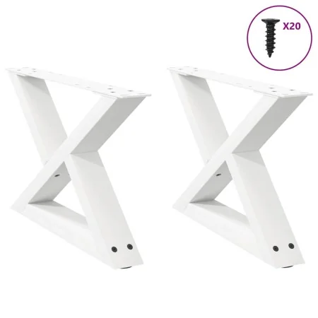 Patas para mesa de centro 2unidades acero blanco 50x(30-31,3)cm von , Tischbeine - Ref: Foro24-4012685, Preis: 68,59 €, Rabat...