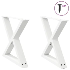 Patas para mesa de centro 2 uds acero blanco 60x(42-43,3) cm by , Table legs - Ref: Foro24-4012709, Price: 82,98 €, Discount: %