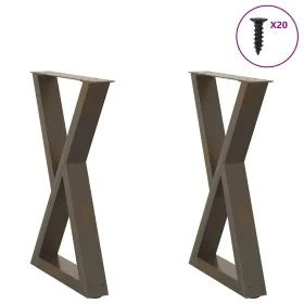 Patas para mesa de comedor 2 uds acero natural 60x(72-73,3) cm von , Tischbeine - Ref: Foro24-4012723, Preis: 104,69 €, Rabat...