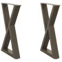 Patas para mesa de comedor 2 uds acero natural 60x(72-73,3) cm by , Table legs - Ref: Foro24-4012723, Price: 111,49 €, Discou...