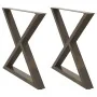 Patas para mesa de comedor 2 uds acero natural 90x(72-73,3) cm by , Table legs - Ref: Foro24-4012735, Price: 129,77 €, Discou...