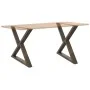 Patas para mesa de comedor 2 uds acero natural 90x(72-73,3) cm by , Table legs - Ref: Foro24-4012735, Price: 129,77 €, Discou...