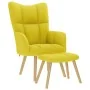Sillón de relax con taburete tela amarillo clara by , Armchairs - Ref: Foro24-4016787, Price: 125,28 €, Discount: %