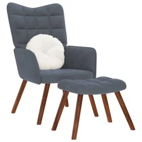 Sillón de relax con reposapiés terciopelo gris oscuro by , Armchairs - Ref: Foro24-4016822, Price: 121,70 €, Discount: %