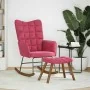 Mecedora con taburete de terciopelo rojo vino by , Rocking chairs - Ref: Foro24-4016848, Price: 140,76 €, Discount: %