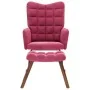 Mecedora con taburete de terciopelo rojo vino by , Rocking chairs - Ref: Foro24-4016848, Price: 140,76 €, Discount: %