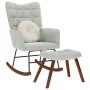 Mecedora con taburete de terciopelo gris claro by , Rocking chairs - Ref: Foro24-4016843, Price: 139,04 €, Discount: %