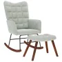 Mecedora con taburete de terciopelo gris claro by , Rocking chairs - Ref: Foro24-4016843, Price: 139,04 €, Discount: %