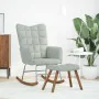 Mecedora con taburete de terciopelo gris claro by , Rocking chairs - Ref: Foro24-4016843, Price: 139,04 €, Discount: %