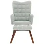 Mecedora con taburete de terciopelo gris claro by , Rocking chairs - Ref: Foro24-4016843, Price: 139,04 €, Discount: %