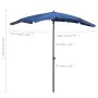 Garden umbrella with azure blue pole 200x130 cm by vidaXL, Umbrellas - Ref: Foro24-315558, Price: 40,18 €, Discount: %