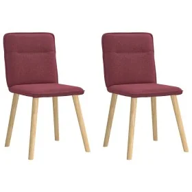 Sillas de comedor 2 unidades tela rojo tinto de , Sillas de comedor - Ref: Foro24-4101223, Precio: 104,31 €, Descuento: %