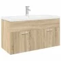 Mueble de baño con lavabo integrado roble Sonoma de , Muebles de baño - Ref: Foro24-3325016, Precio: 281,11 €, Descuento: %