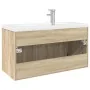 Mueble de baño con lavabo integrado roble Sonoma de , Muebles de baño - Ref: Foro24-3325016, Precio: 281,11 €, Descuento: %