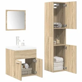 Juego de muebles de baño 4 pzas contrachapada roble Sonoma von , Badezimmermöbel - Ref: Foro24-3325023, Preis: 207,95 €, Raba...