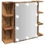 Mueble con espejo y LED madera vieja 70x16,5x60 cm by , bathroom vanities - Ref: Foro24-857003, Price: 98,45 €, Discount: %