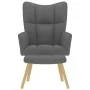 Sillón de relax con taburete tela gris oscuro by , Armchairs - Ref: Foro24-4016779, Price: 125,54 €, Discount: %