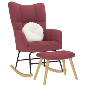 Sillón mecedora con taburete tela rojo tinto von , Schaukelstühle - Ref: Foro24-4016803, Preis: 143,01 €, Rabatt: %