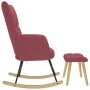 Sillón mecedora con taburete tela rojo tinto von , Schaukelstühle - Ref: Foro24-4016803, Preis: 143,01 €, Rabatt: %
