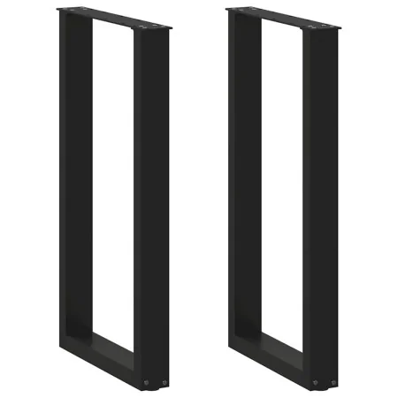 Patas de mesa de centro forma U 2uds acero negro 50x(90-91) cm de , Patas para mesas - Ref: Foro24-4013220, Precio: 122,08 €,...