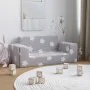 Sofá infantil de 2 plazas gris claro con estrellas felpa suave de , Mobiliario para bebés y niños pequeños - Ref: Foro24-4104...