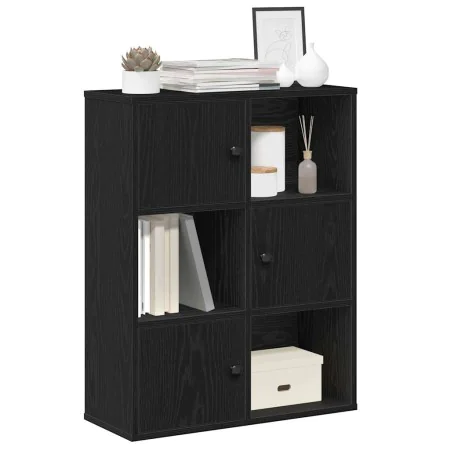 Librería de madera contrachapada roble negro 60x24x76,5 cm by , Bookcases and shelves - Ref: Foro24-860383, Price: 65,64 €, D...