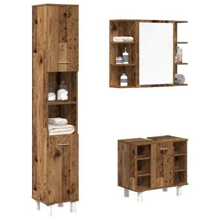 Juego de muebles de baño 3 piezas madera ingeniería envejecida by , Bathroom furniture - Ref: Foro24-3328569, Price: 220,99 €...